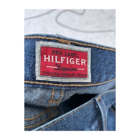 Vintage Tommy Hilfiger Red Label Denim Shorts Flat Front Sz 34 100% Cotton - Picture 5 of 7